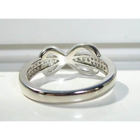 925 STERLING SILVER Infinity Pave Set Cubic Zirconia Ring - Picture 10 of 16